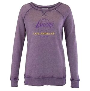 🎉HOST PICK NBA Los Angeles Lakers LA Burnout Retro Fleece Sweatshirt Purple NWT